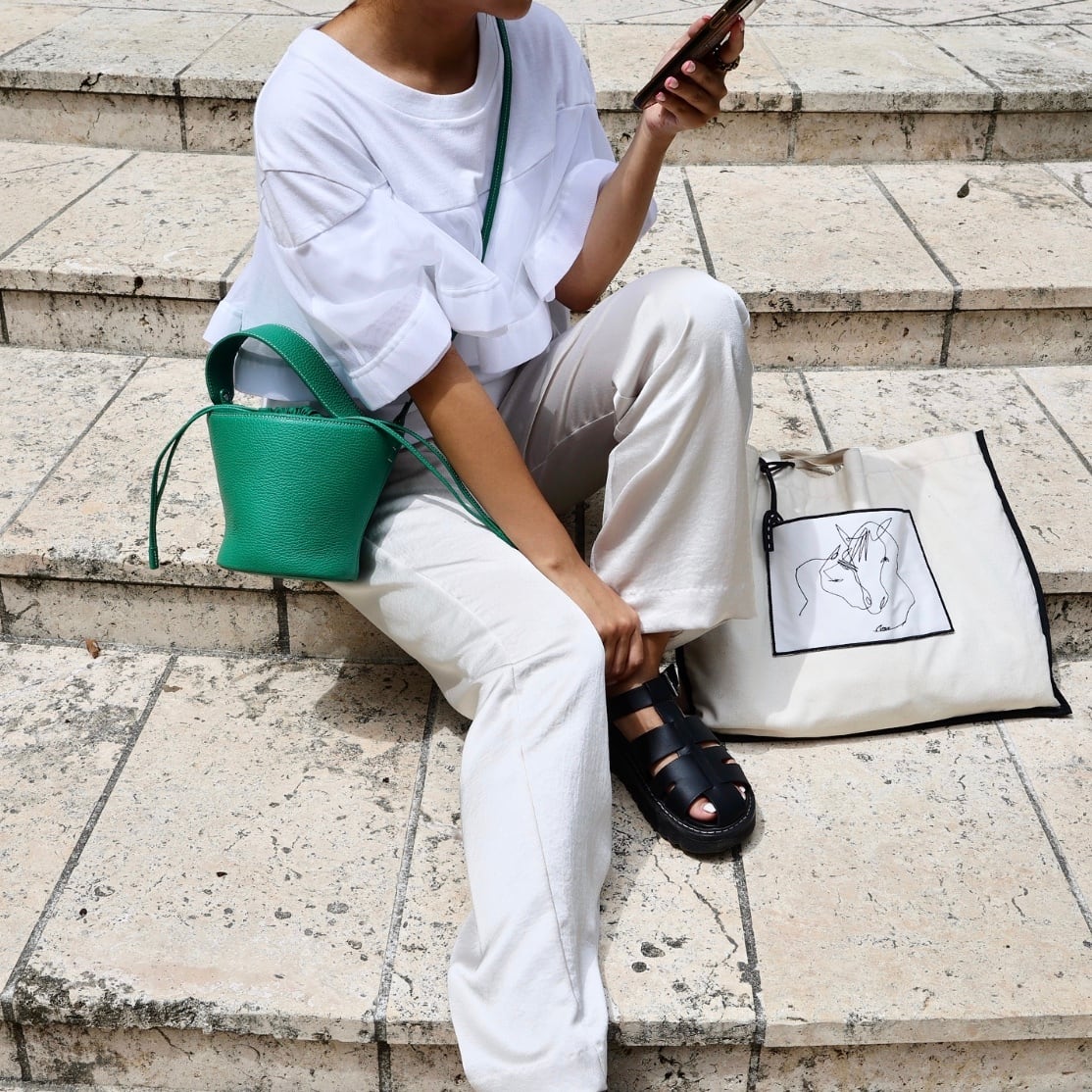 Pottery Bag/SILVER/CHOCOLATE/TAUPE/GREEN/SAKURA